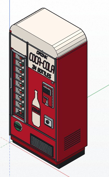 A 1950s Coca-Cola vending machine drawn in Hecker Sketch