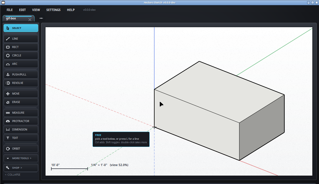 The view cube turning the model